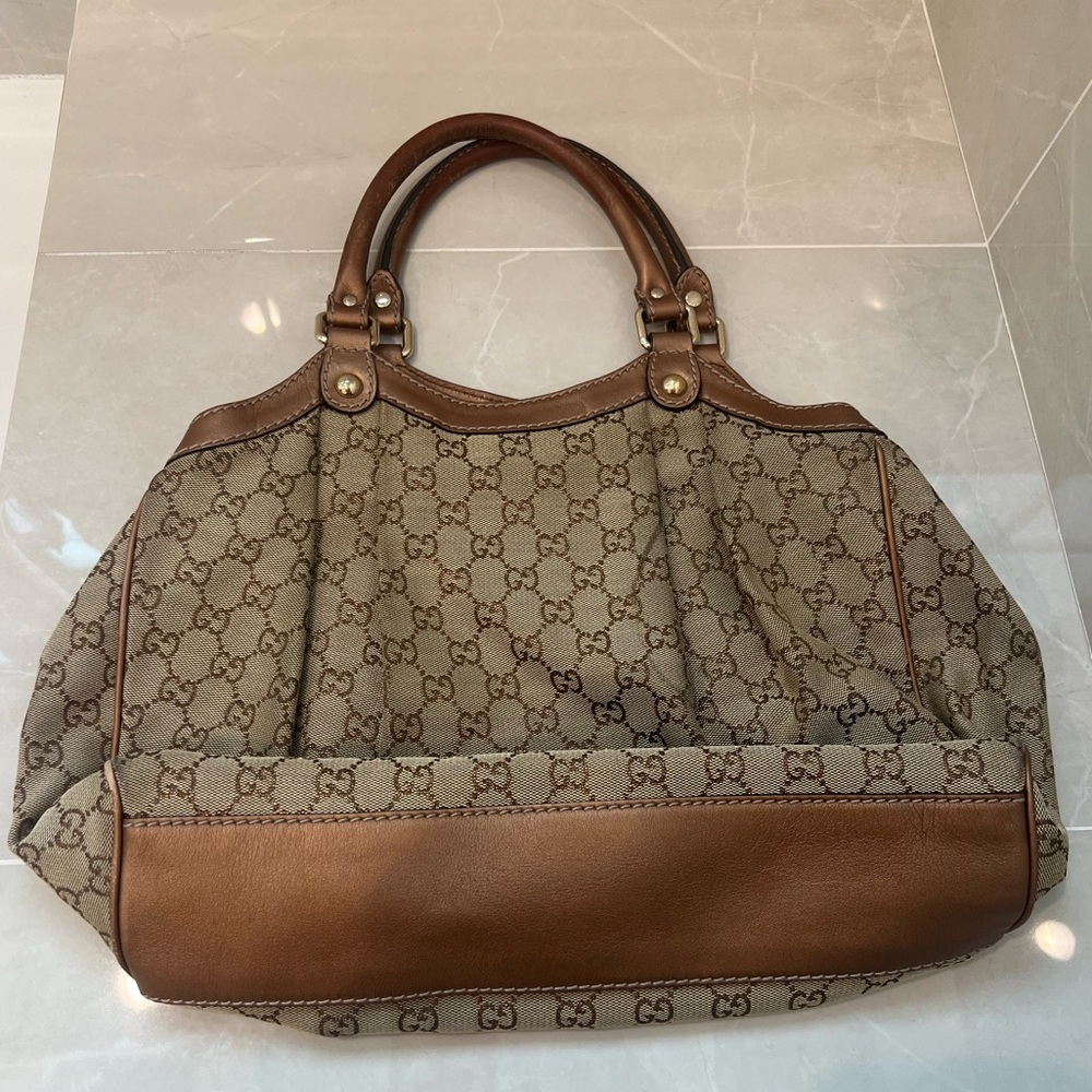 Authentic Gucci Sukey Brown/Bronze Bag - Picture 2 of 11